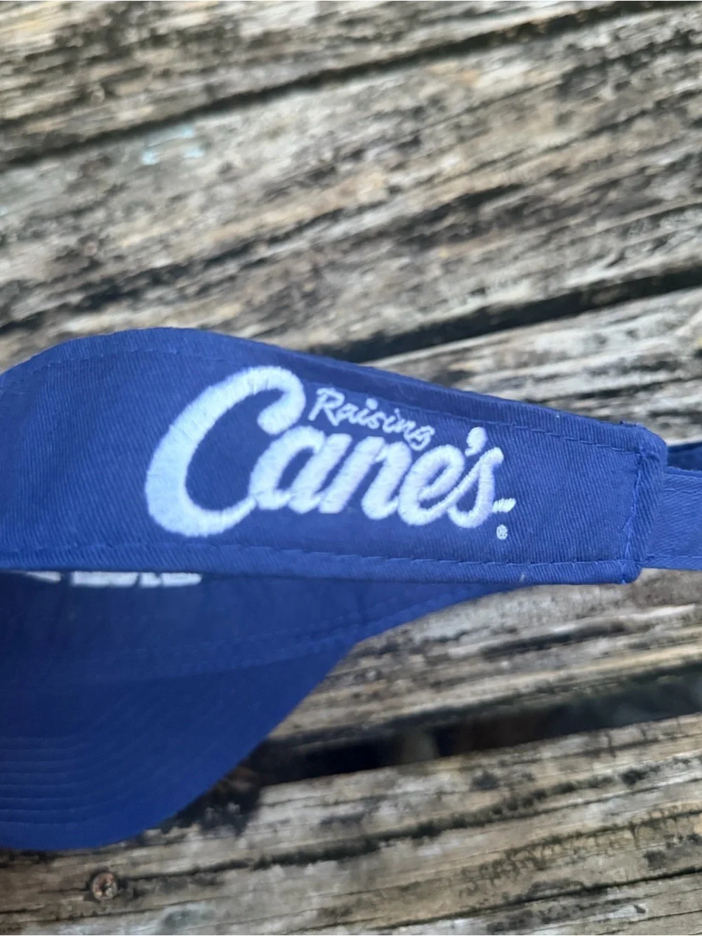 Raising Canes Chicken Finger Restaurant Blue 'ONE LOVE' Adjustable Visor Hat P1